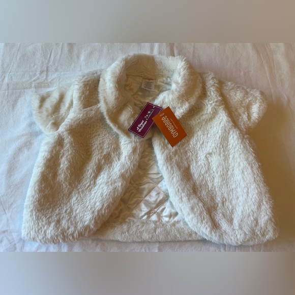 Gymboree Girls Winter White Off-White Faux Fur Shrug Size 10 NWT Holiday Party - Picture 3 of 7